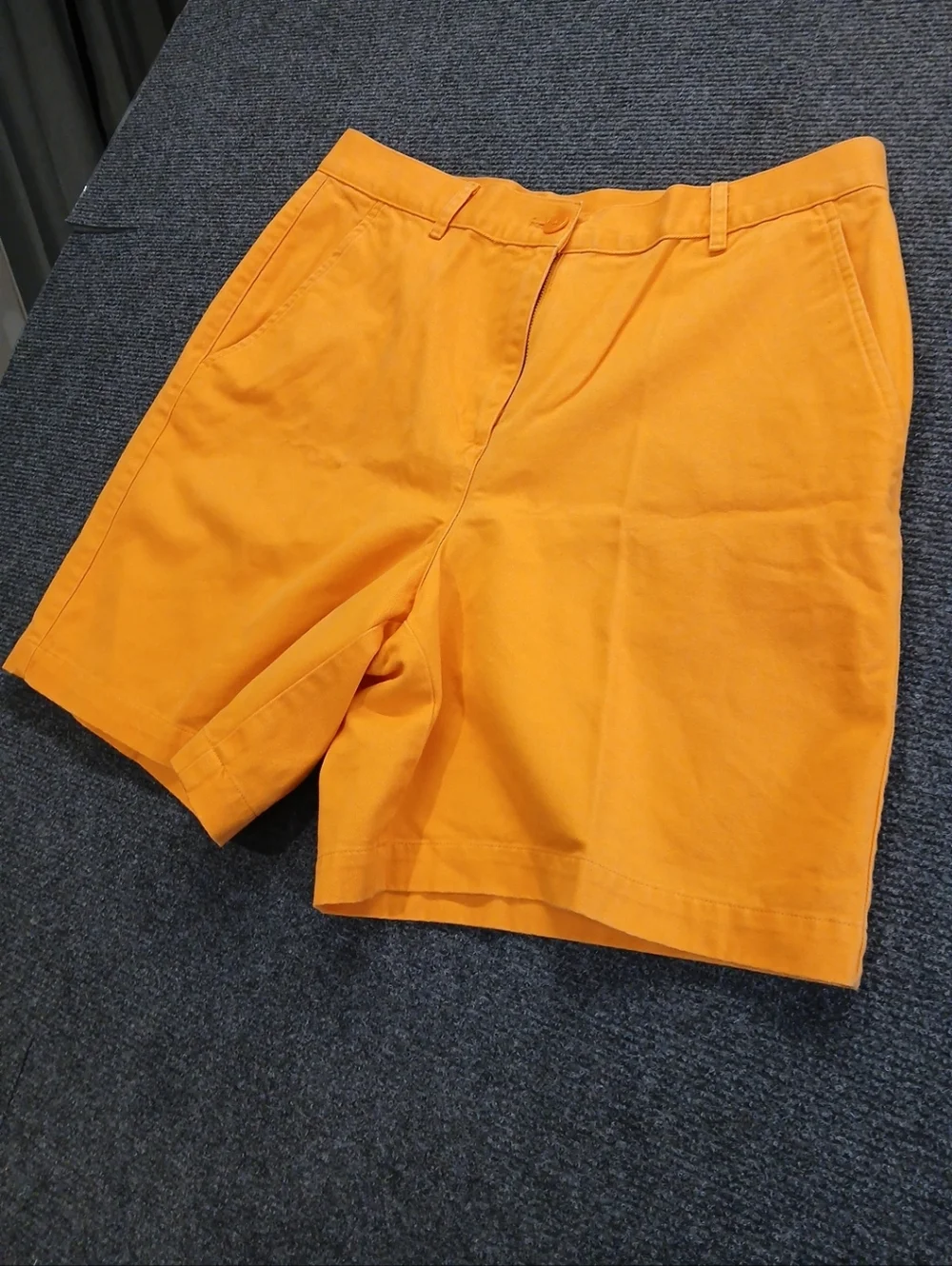 Women's LAUREN by RALPH LAUREN Sunkiss Orange Cotton Chino Shorts Sz 10 - Picture 3 of 10